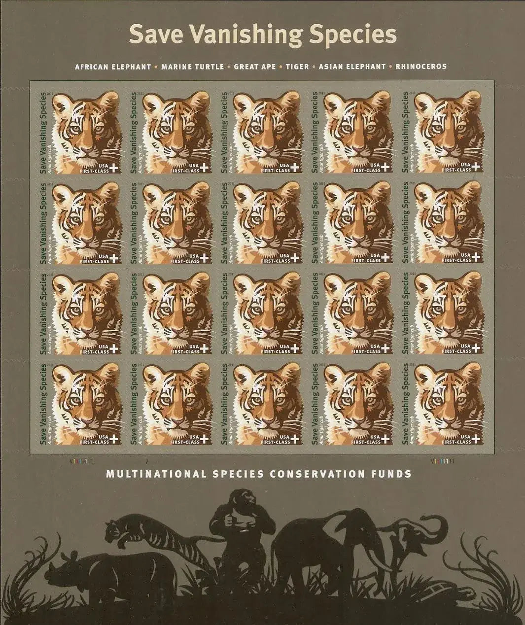 2011 usps save vanishing species postage stamp Sheets of 20