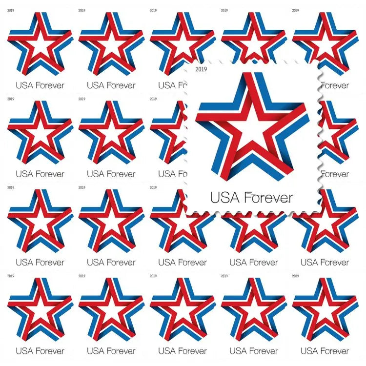 2019 USPS Star Ribbon Forever Stamp Sheets of 20