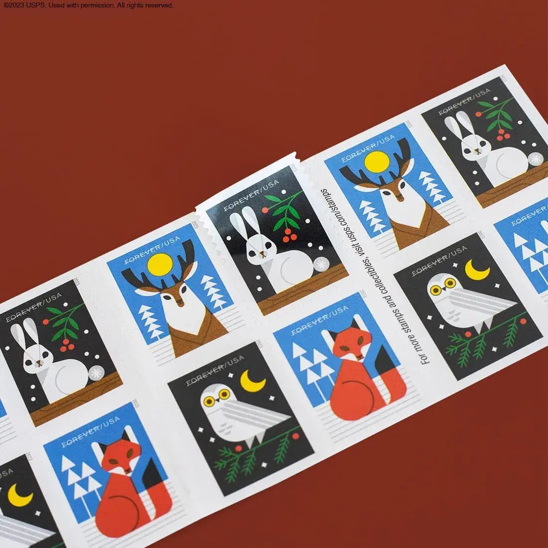 2023 USPS Winter Woodland Animals Forever Stamp Sheets of 20