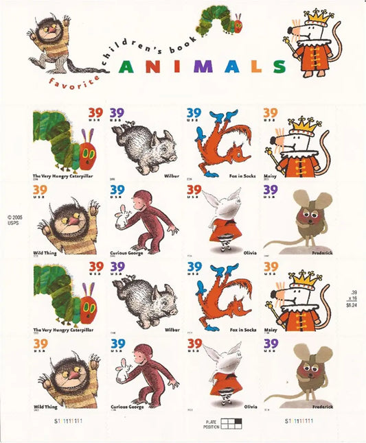 2006 US Childrens Book Animals Stamp Sheets of 16