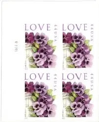 2010 USPS LOVE Pansies in a Basket Collectible Stamps Sheets of 20