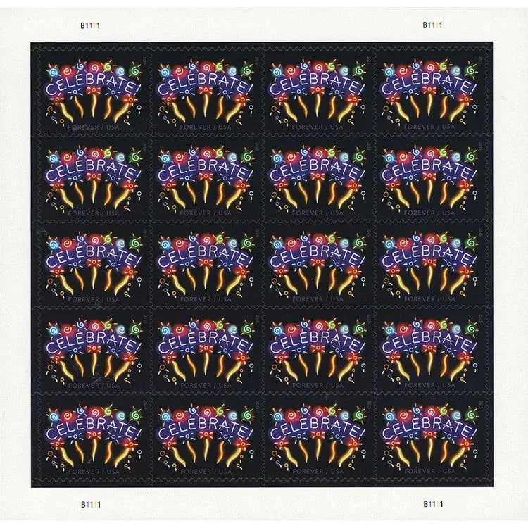 2011 USPS Neon Celebrate Forever Stamp Sheets of 20