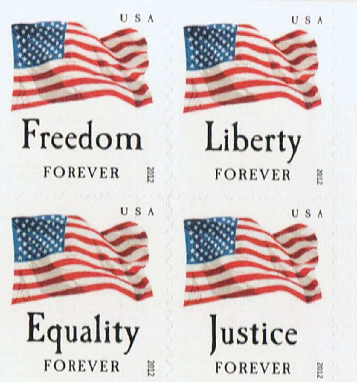 2012 forever stamps four flags Sheets of 20