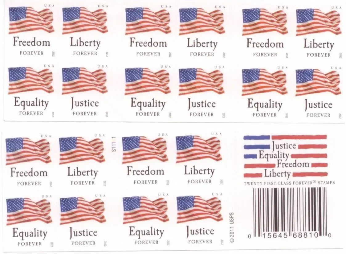 2012 forever stamps four flags Sheets of 20