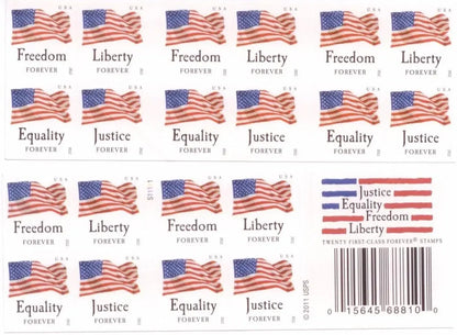 2012 forever stamps four flags Sheets of 20