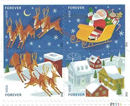 2012  USPS  Santa  Sleigh  Forever  Stamps Sheets of 20