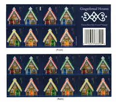 2013 USPS Gingerbread Houses Forever Stamp Sheets of 20