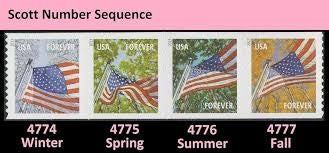 2013 USPS Forever Stamps A Flag for All Seasons roll of 100