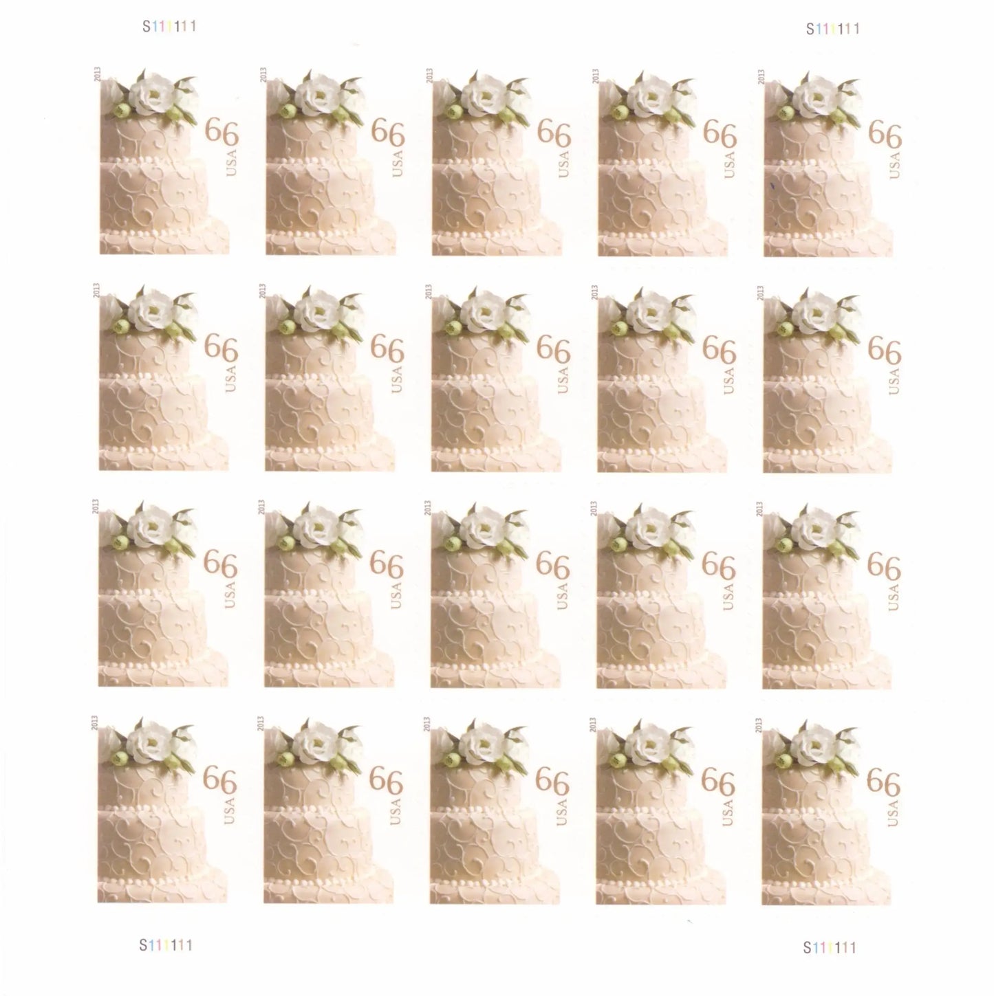 2014 US Wedding Cake Postage Stamps Sheets of 20
