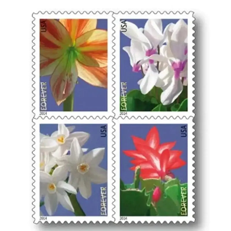 2014 USPS Winter Flowers Forever Stamp Sheets of 20