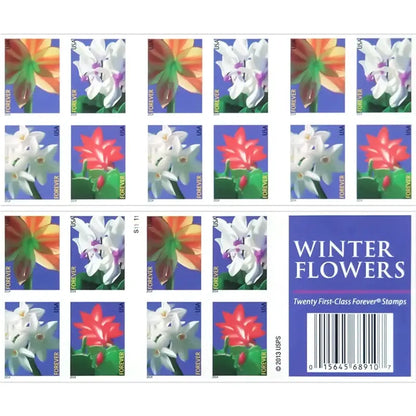 2014 USPS Winter Flowers Forever Stamp Sheets of 20