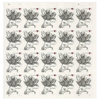 2015  Vintage  Tulip  Pane  Postage  Wedding  Stamps Sheets of 20