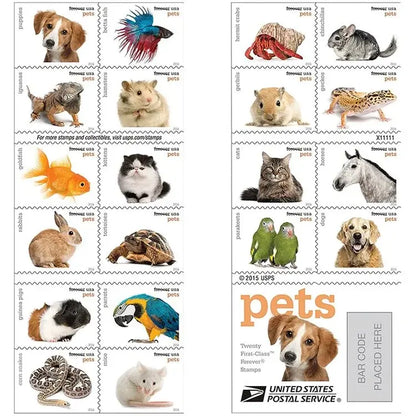 2016 USPS Pets Stamps First Class Mail Sheets of 20