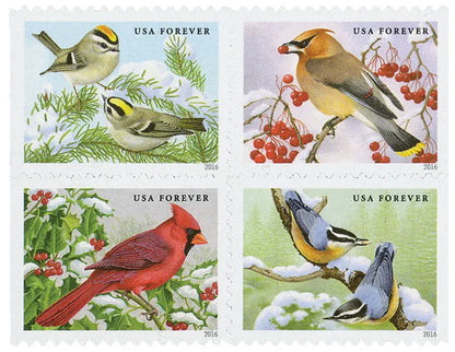 2016 USPS Songbirds in Snow Forever Stamp Sheets of 20