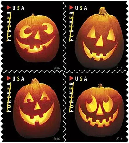 2016 USPS Jack-o-Lanterns Forever Stamp Sheets of 20