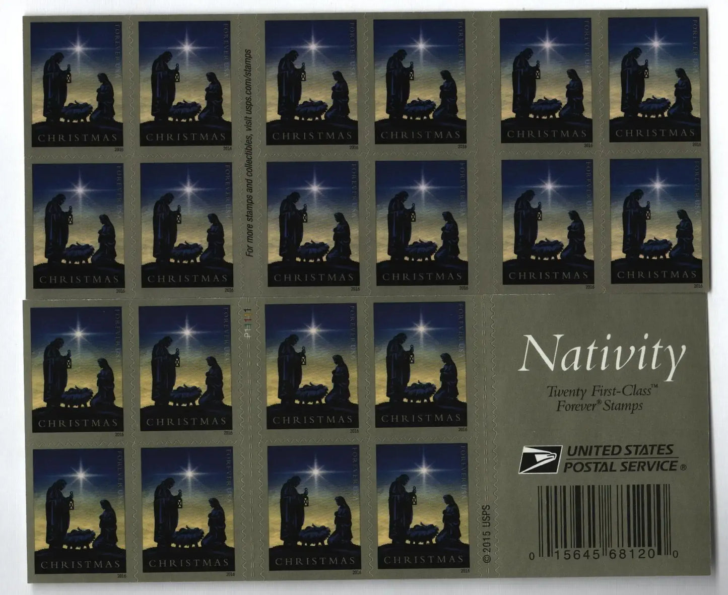 2016 USPS Nativity Forever Stamp Sheets of 20