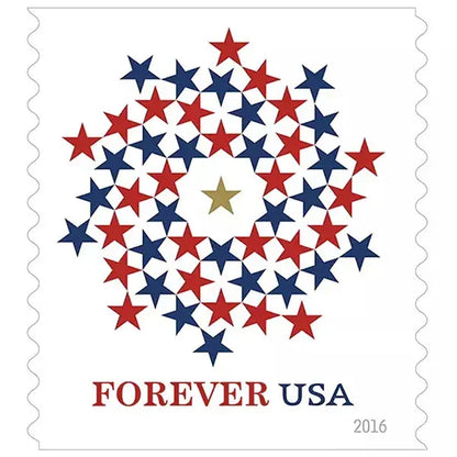 2016 USPS Stars Red Blue Forever Stamp Sheets of 10