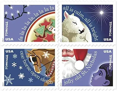 2017  usps  christmas   carols   forever   stamps Sheets of 20