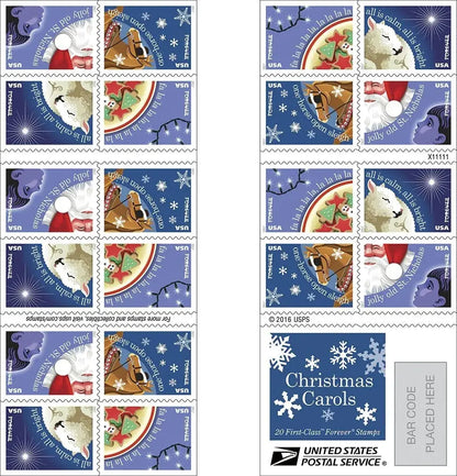 2017  usps  christmas   carols   forever   stamps Sheets of 20