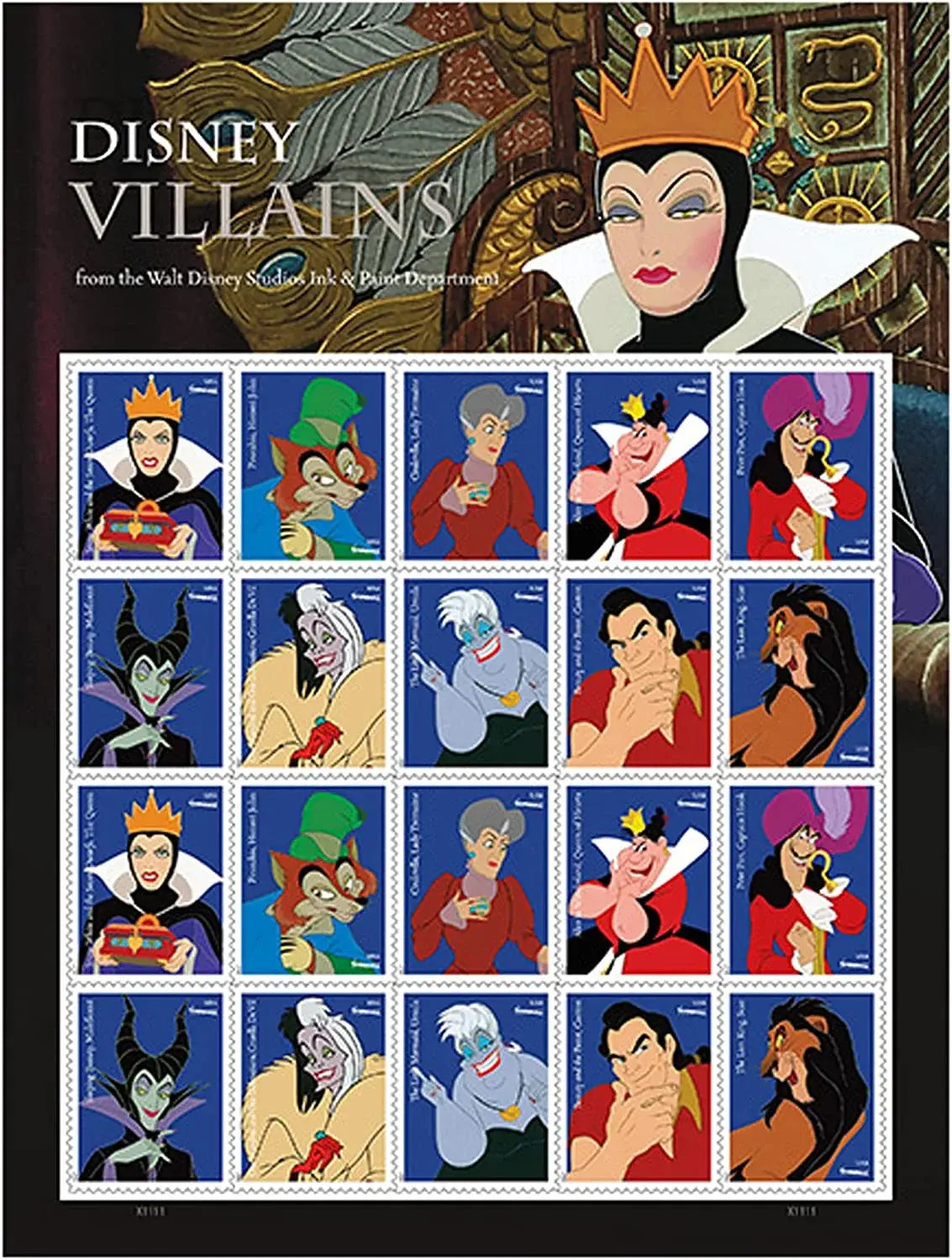 2017 USPS Disney Villains Forever Stamp Sheets of 20