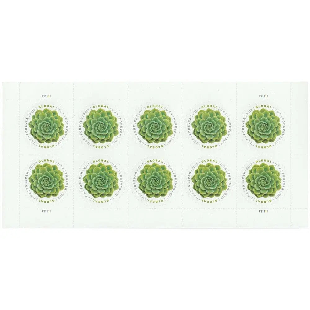 2017 USPS Global Green Succulent Forever Stamp Sheets of 10