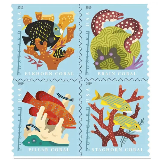 2019 USPS Coral Reefs Postcard Stamps Sheets of 20