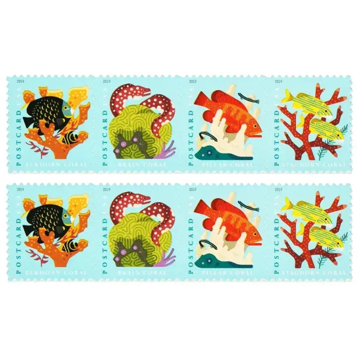 2019 USPS Coral Reefs Postcard Stamps Sheets of 20