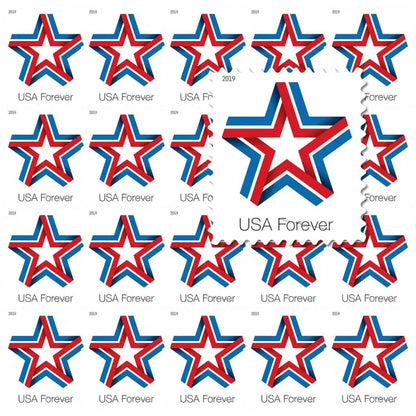 2019 USPS Star Ribbon Forever Stamp Sheets of 20