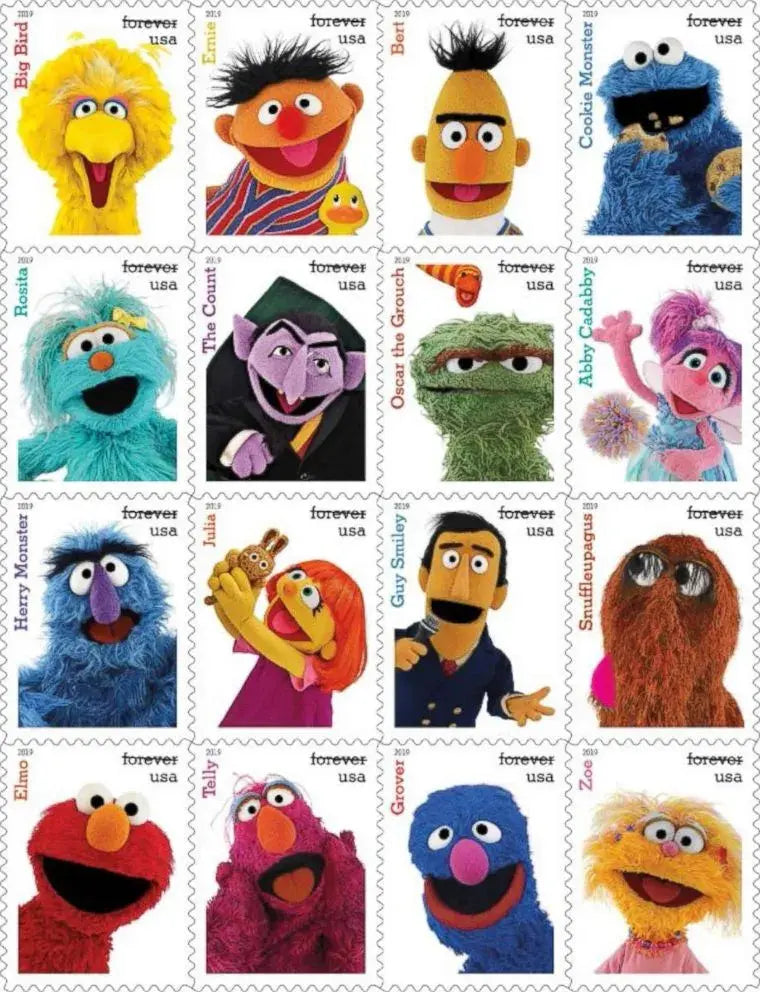 2019 USPS Sesame Street Forever Stamp Sheets of 16