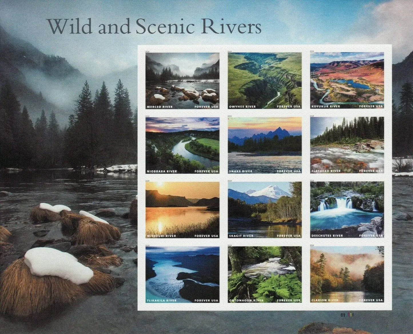 2019  usa  wild  scenic  rivers  stamps Sheets of 12
