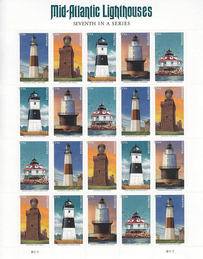 2021 USPS Mid Atlantic Lighthouses Forever Stamp Sheets of 20