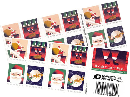 2021 USPS A Visit from St Nick Forever Stamp Sheets of 20
