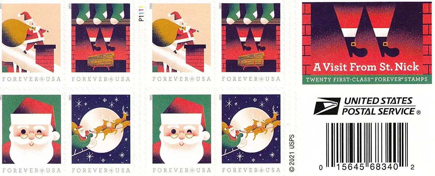 2021 USPS A Visit from St Nick Forever Stamp Sheets of 20