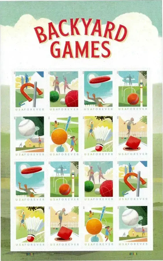 2021 USPS Backyard Games Forever Stamp Sheets of 16