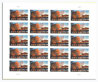 missouri statehood 2021 bollinger mill burfordville covered bridge stamp Sheets of 20