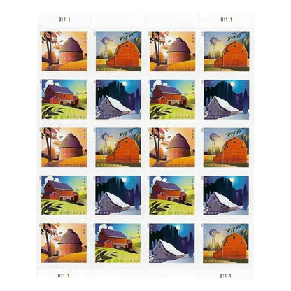 2021 usps barns postcard stamp Sheets of 20