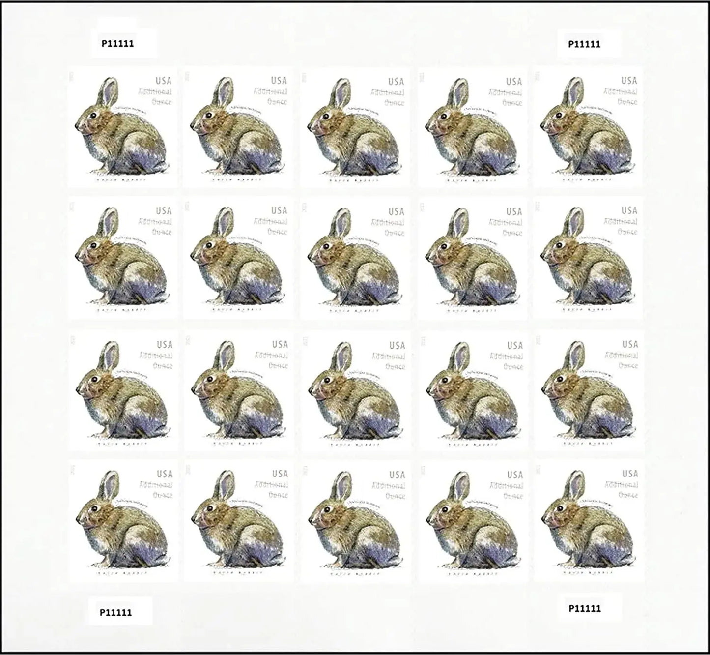 2021 USPS Brush Rabbit Forever Stamp Sheets of 20