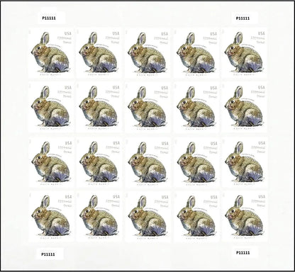 2021 USPS Brush Rabbit Forever Stamp Sheets of 20
