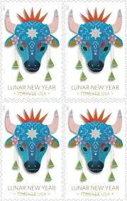 2021  usps  lunar  new  year  ox  stamps Sheets of 20