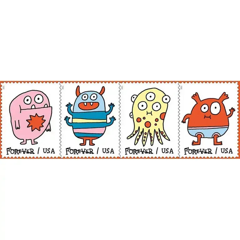 2021  US  Message  Monsters  Forever  Stamps Sheets of 20