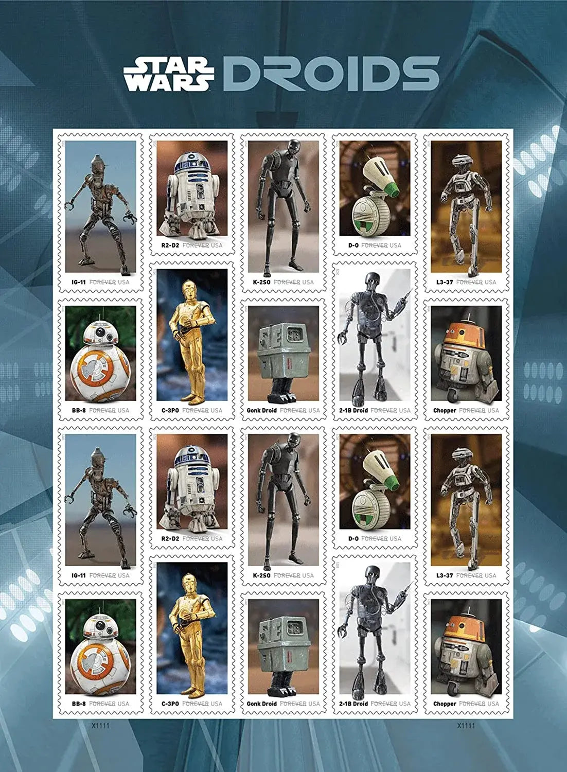 2021  usps  star  wars  droids  stamps Sheets of 20