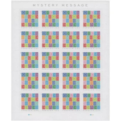 2021  usa  mystery  message  stamps Sheets of 20
