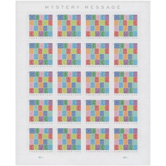 2021  usa  mystery  message  stamps Sheets of 20