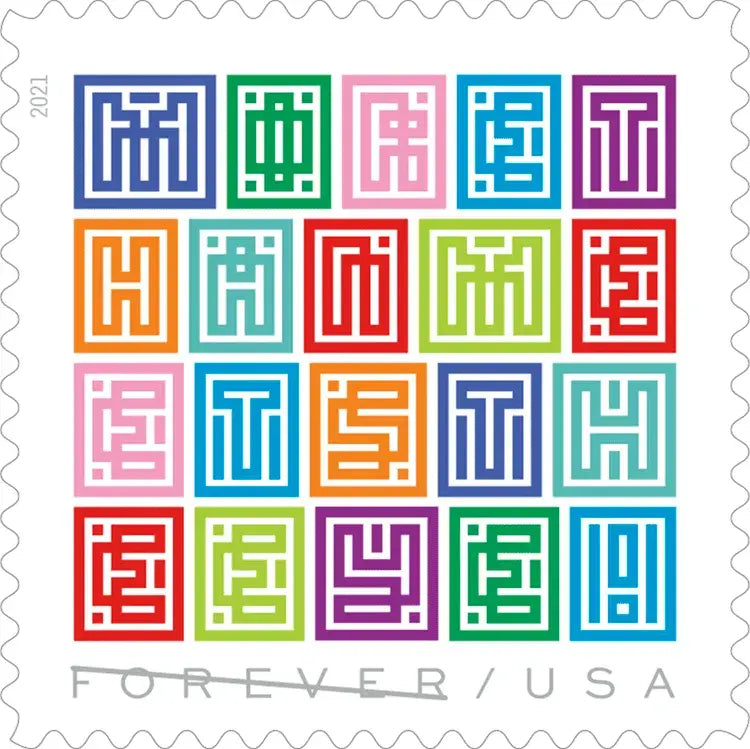 2021  usa  mystery  message  stamps Sheets of 20