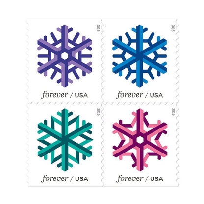 2015 USPS Geometric Snowflakes Forever Stamp Sheets of 20