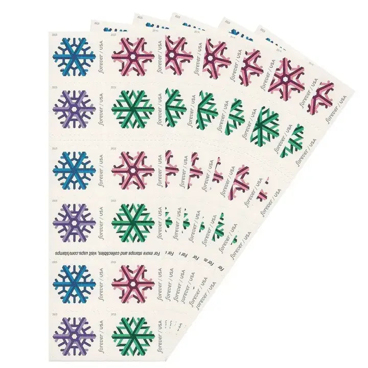 2015 USPS Geometric Snowflakes Forever Stamp Sheets of 20