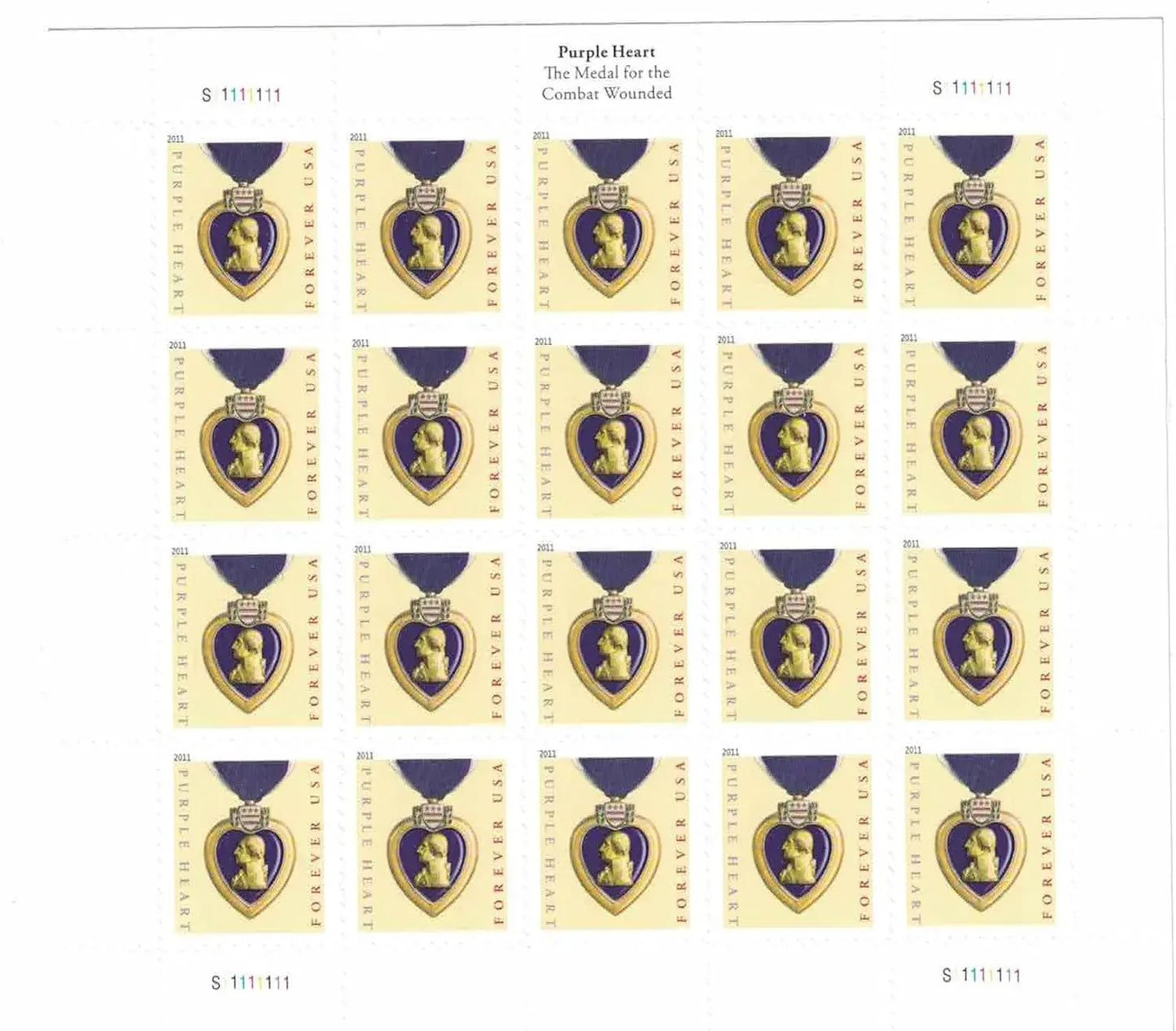2019  usa  purple  heart  stamps Sheets of 20