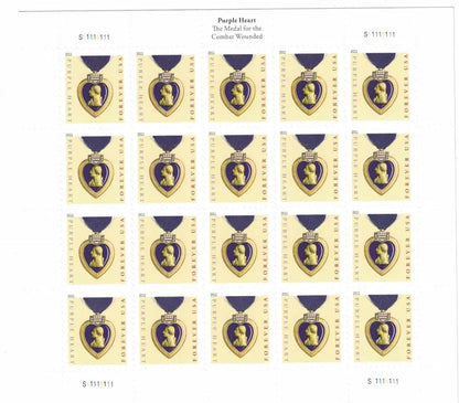 2019  usa  purple  heart  stamps Sheets of 20
