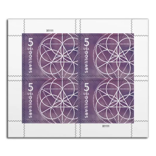 2022 5-dollar floral geometry stamps Sheets of 4