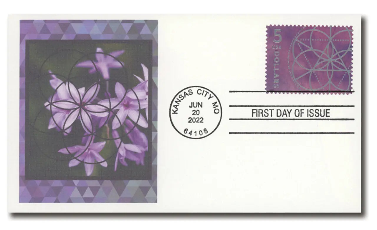 2022 5-dollar floral geometry stamps Sheets of 4